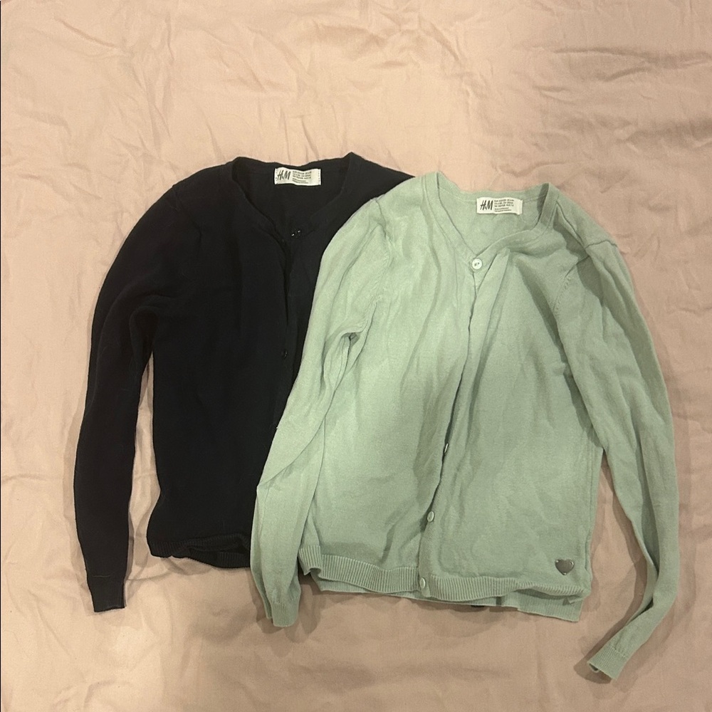 H&M Women's Cardigan Set - Navy and Light Green